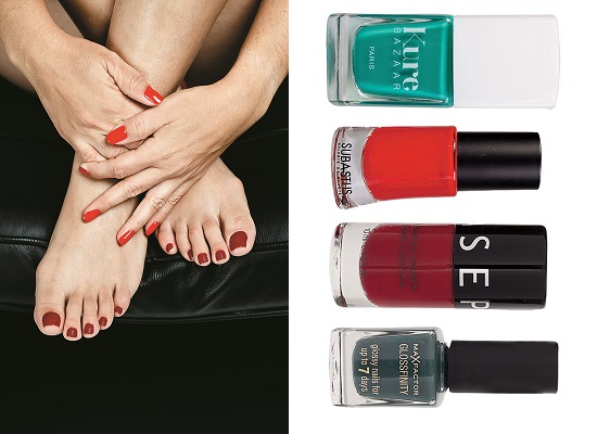 Kuze Bazaar Лак для ногтей,  Hope, Sephora Лак для ногтей Manicure Expert, No12 The Red, Subastus Лак для ногтей Le Couturier, Max Factor Лак для ногтей Glossfinity, No175