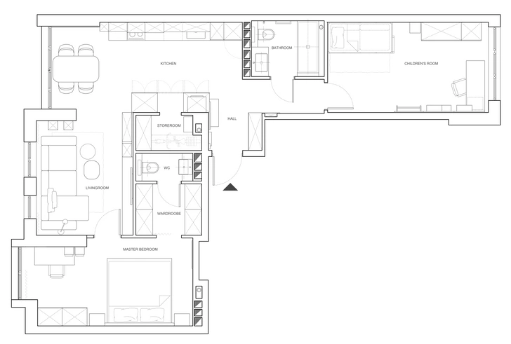 План квартиры 75 м², Татьяна Сауляк.