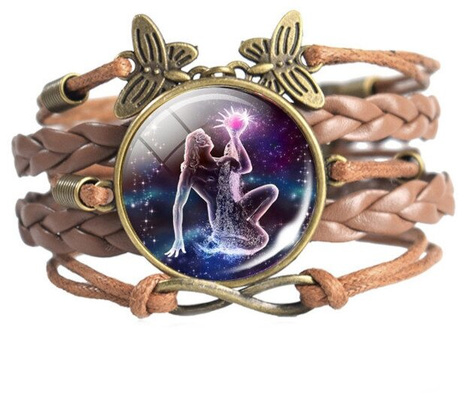 Светящийся плетеный браслет с созвездием знака зодиака