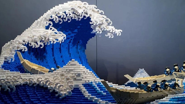 «Большая волна в Канагаве» из деталей LEGO