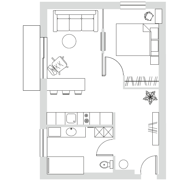 Средиземноморская эклектика: квартира 42 м² в Приморском крае