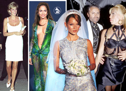 10 невероятных платьев Versace — от тропического наряда Лопес до мини принцессы Дианы
