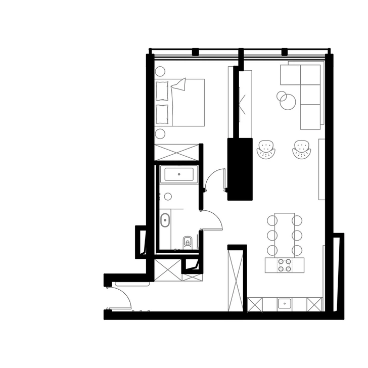 Минималистская квартира 68 м² в Москва-Сити