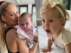Анна Курникова говорит по-русски с младшей дочерью Машей Иглесиас, которой исполнился год