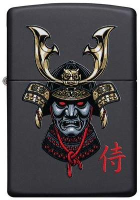 Zippo, зажигалка Black Matte Samurai Helmet