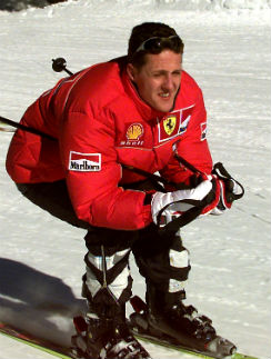 Михаэль Шумахер на лыжах