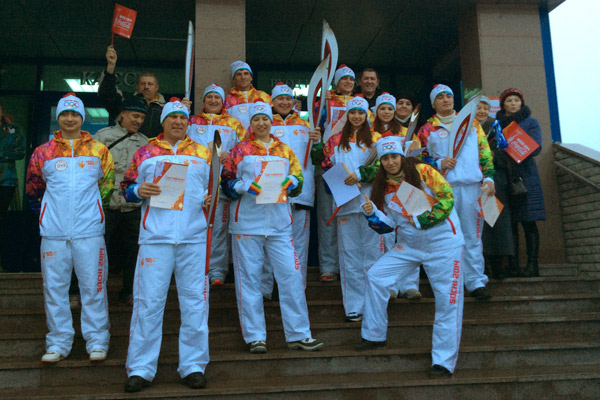 Участники эстафеты в Казани