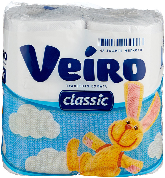 Туалетная бумага Veiro Classic белая двухслойная