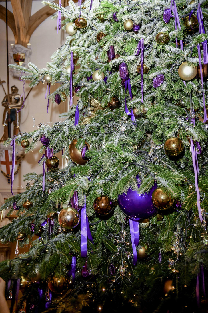 Оранжевое золото и драматичный пурпур: Карл III сделал свой первый рождественский декор елки в Виндзоре