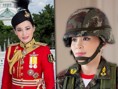 В шлеме и военной форме: в Сети появились официальные портреты новой королевы Таиланда