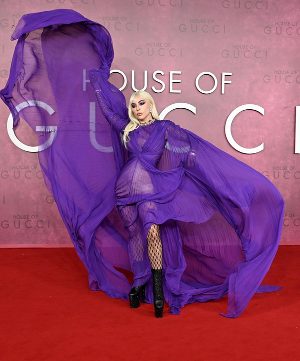 Все лучшее сразу: Леди Гага в летящем шифоне, сетчатых колготках, прозрачных перчатках и ботильонах на головокружительной платформе