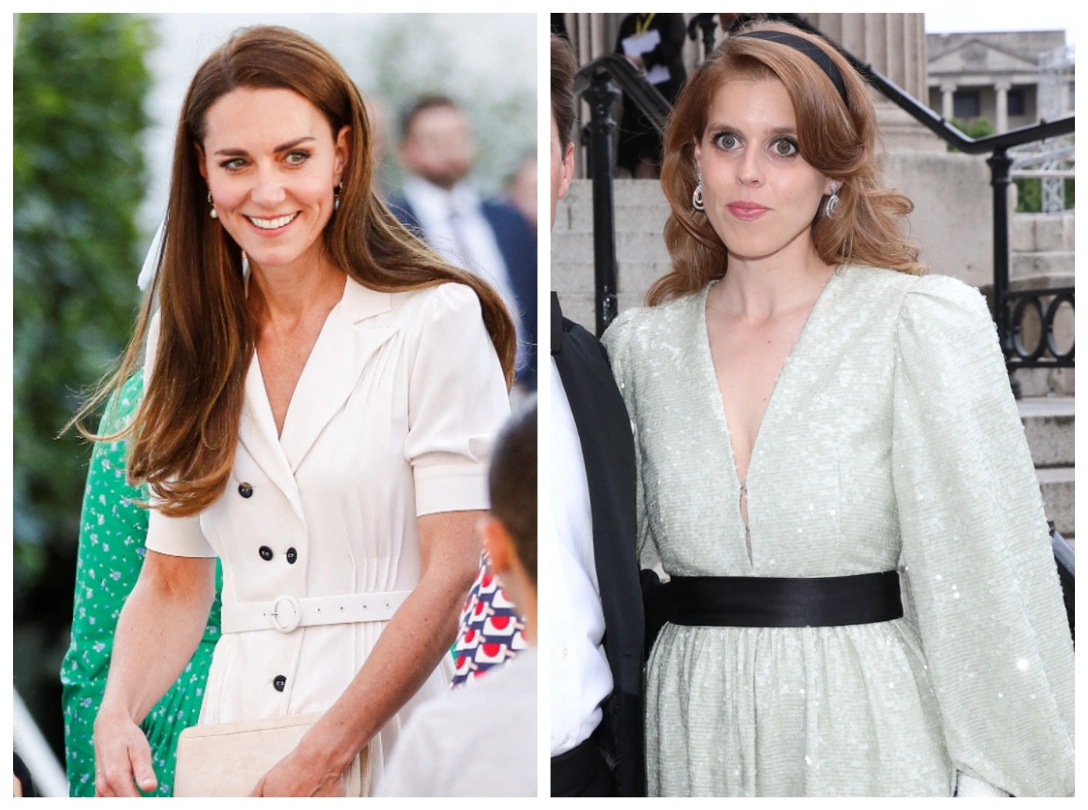 Герцогиня Кембриджская на поминальной службе в пятую годовщину пожара в Гренфелл-Тауэр, 14 июня 2022; принцесса Беатрис посещает благотворительный «Пир алхимика» Национальной галереи в Лондоне, 24 июня 2022 | marieclaire.ru
