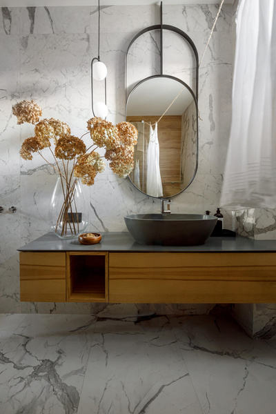 Мрамор в ванной комнате: 50+ примеров | myDecor