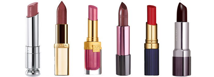 1. Губная помада Dior Addict High Color. 2. Губная помада Color Riche «Естественная гармония» от L'Oreal Paris. 3. Твердый блеск Pure Color от Estēe Lauder. 4. Губная помада Secret Rouge от Faberlic. 5. Устойчивая помада Double Wear Stay-in-Place Lipstick от Estee Lauder. 6. Губная помада с полупрозрачной текстурой Perfect Rouge, Shiseido.