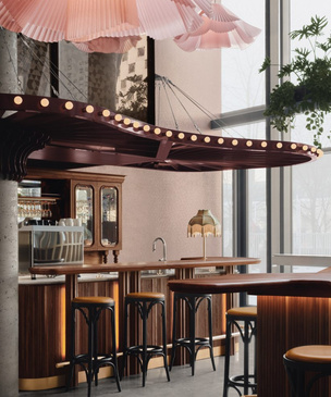 Пачки под потолком: кафе Constance в Монреале по дизайну Atelier Zébulon Perron