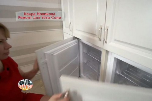 На кухне есть встроенные в стены холодильники