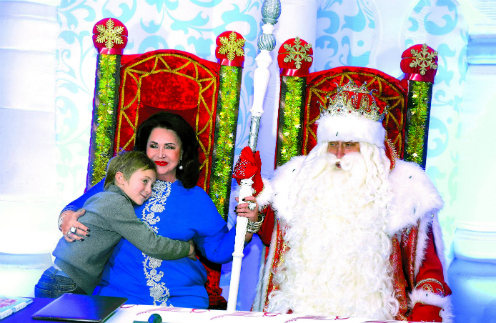 Надежда Бабкина, ее внук Георгий и Дед Мороз