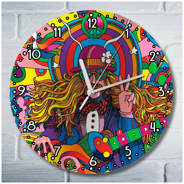 Настенные часы «Хиппи» с психоделическим рисунком, InterDeco