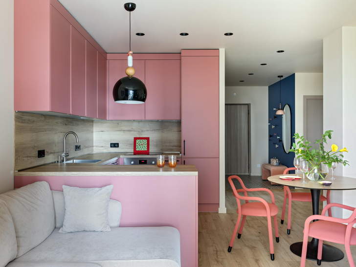 Фото №3 - Яркая квартира 86 м² с розовой кухней в Минске