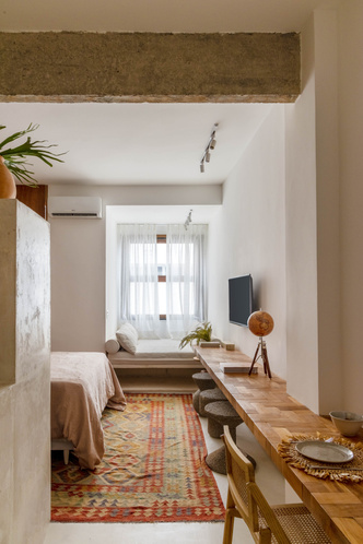 Маленькая квартира 27 м² в Рио-де-Жанейро, вдохновленная Санторини