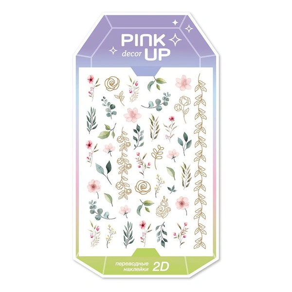 Наклейки для ногтей `PINK UP` `DECOR` SPRING COLLECTION 2D переводные тон 126