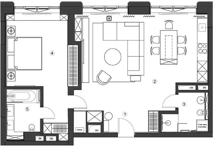 Стильные апартаменты 80 м² в Москве