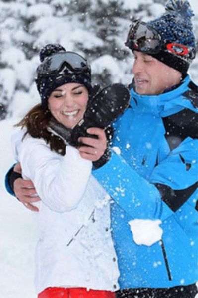 Кейт Миддлтон и принц Уильям наслаждаются зимним отдыхом в Альпах  резвятся