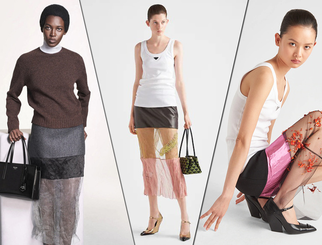 Встречайте осень в юбках из разных вставок, как у Prada