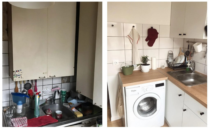 ремонт на кухне до и после