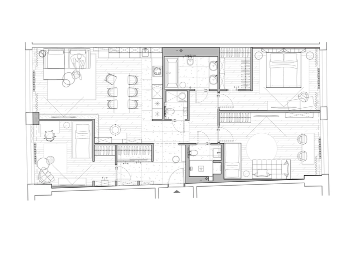 Уютная квартира 120 м² для большой семьи в Москве