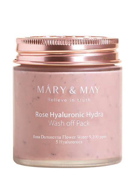 Маска глиняная для лица с экстрактом розы Rose Hyaluronic Hydra Glow, Mary&May 