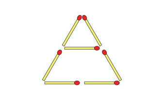 Детская задачка с огоньком: передвиньте 2 спички, чтобы получить 3 треугольника