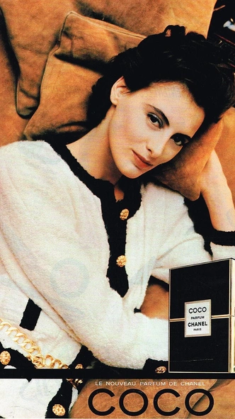 Инес де ла Фрессанж в рекламной кампании духов Coco Chanel, 1986 год