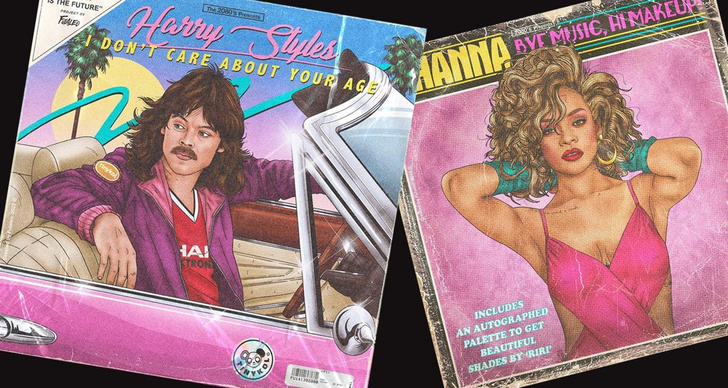 Как выглядели бы обложки альбомов современных звезд в 80-е