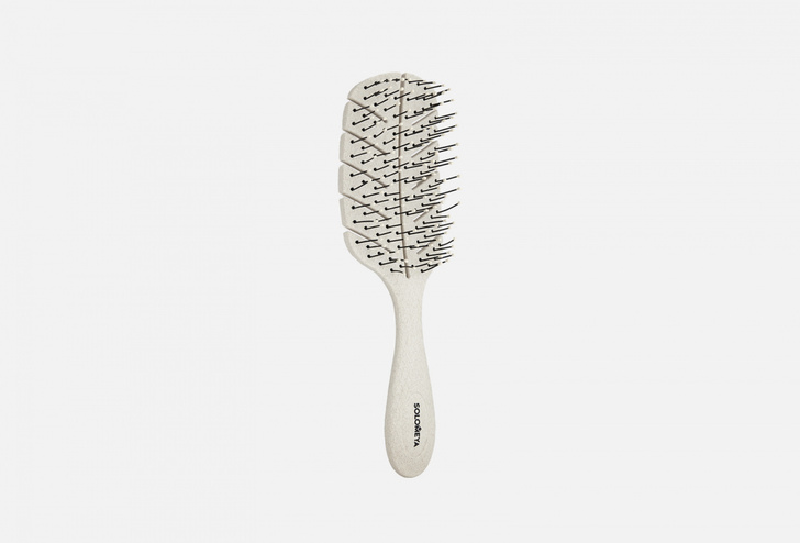 Массажная био-расческа для волос Solomeya Scalp massage bio hair brush Natural 