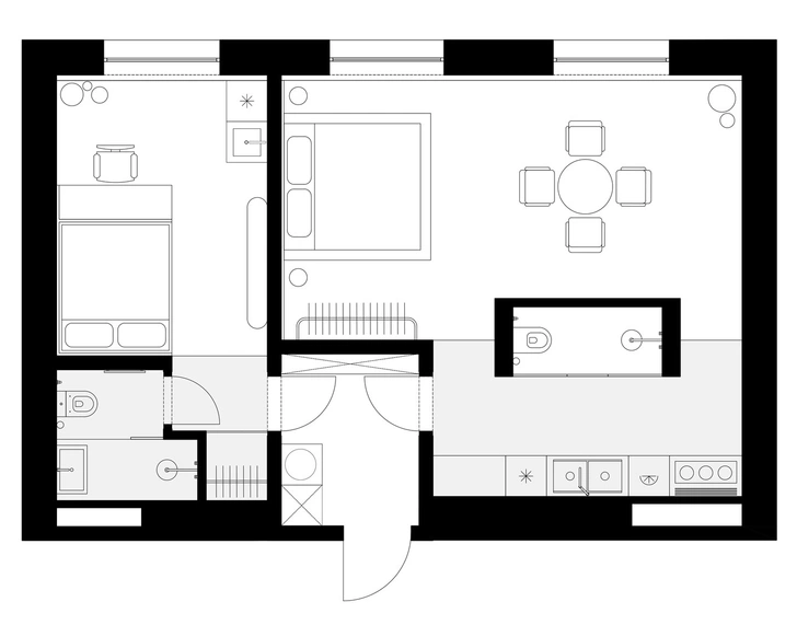 Яркая и смелая: квартира 63 м² в Москве