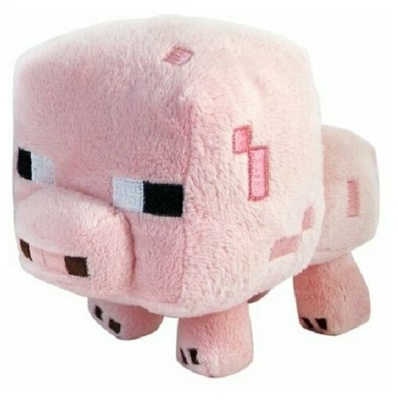 Мягкая игрушка розовая свинка из игры Майнкрафт