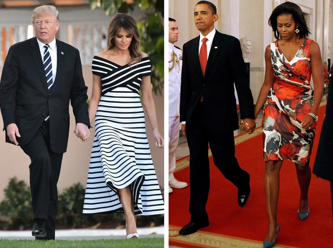 Дональд и Мелания Трамп; Барак и Мишель Обама | marieclaire.ru