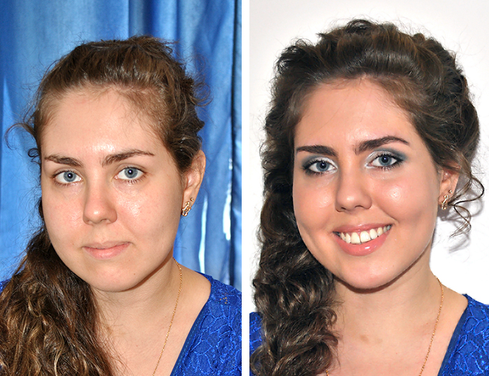девушки до и после макияжа: фото