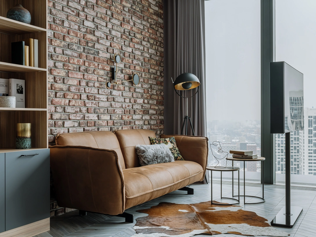 Диван, Loftdesign. Бра, Sway Wall. Декор, H&M Home, Zara Home. | Источник: Ольга Шангина