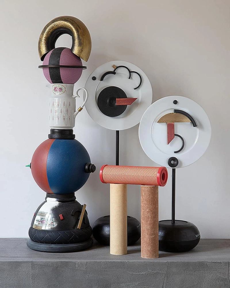 Upcycled-скульптура «Ляля-Монтанка» и объекты серии Suprematic — «оммаж» творчеству Казимира Малевича. | Источник: @tasha_oro