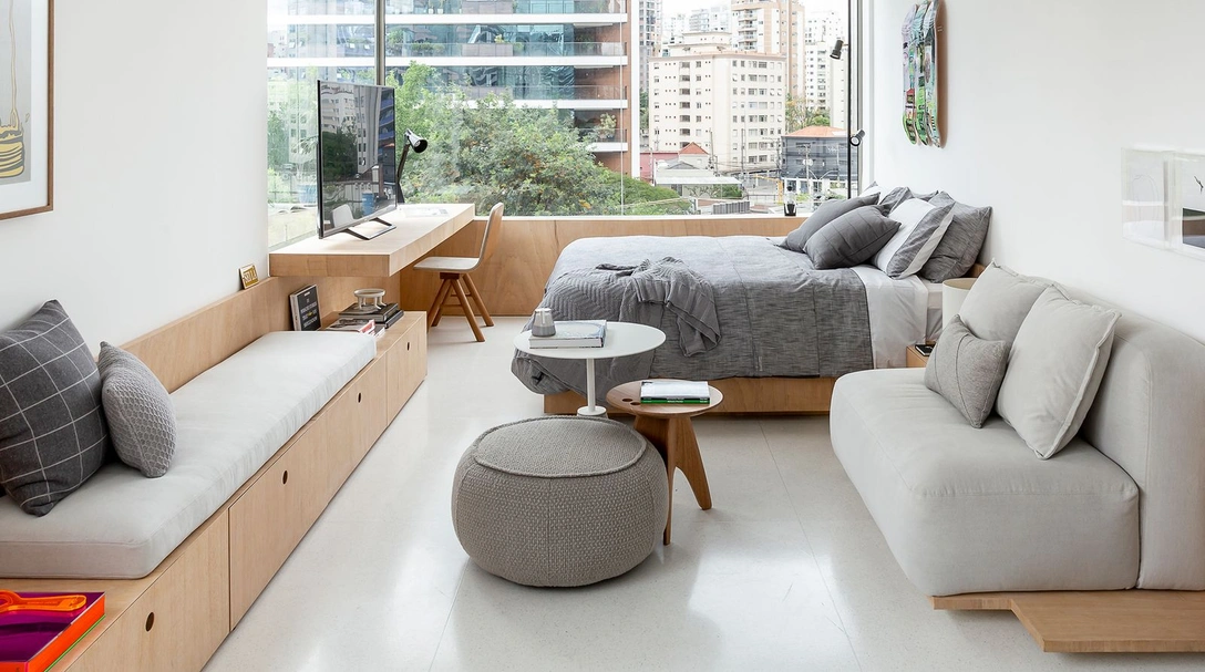 Светлая квартира 37 м² в Сан-Паулу | Источник: Рикардо Бассетти