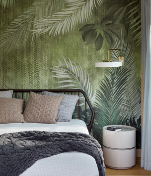 Тропические принты и декор в спальне: 25+ примеров