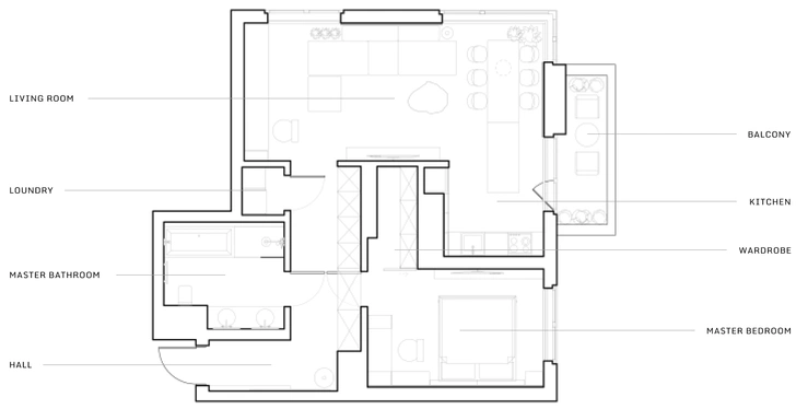 Брутальная квартира 80 м² в Киеве