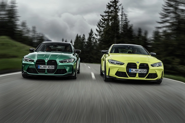 Слева — спортседан BMW М3, справа — спорткупе BMW M4