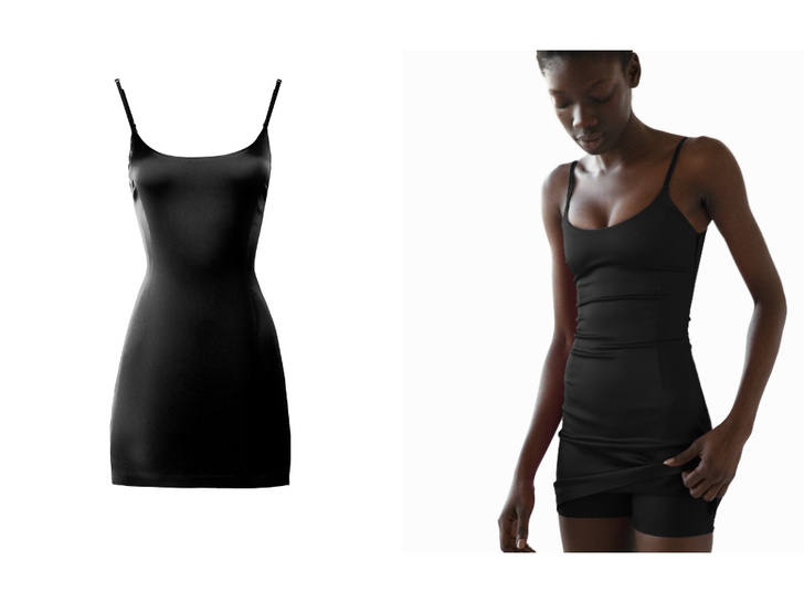 Лена Перминова нашла идеальное маленькое черное платье — из эластичной ткани и с шортиками