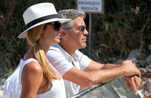 Джордж Клуни и Стейси Киблер на отдыхе в Италии