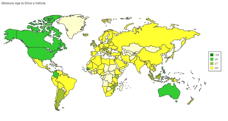 5 карт, которые показывают различия в правилах дорожного движения стран мира