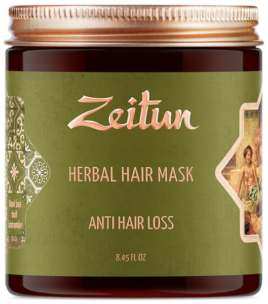 Zeitun Натуральная маска для волос против выпадения, для роста и укрепления, травяная, с грязью мертвого моря и маслом черного тмина