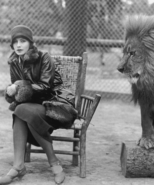 История одной фотографии: молодая Грета Гарбо и лев MGM, 1926 год